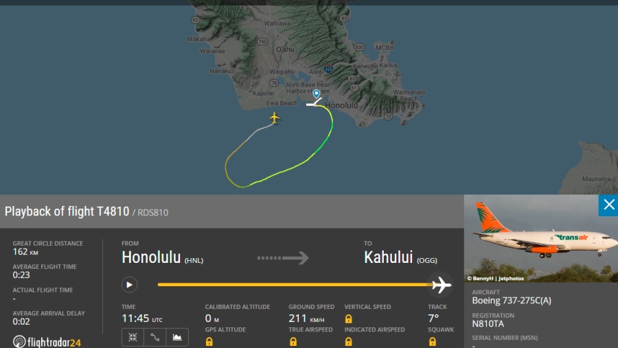 Nákladní letoun Boeing 737 nouzově přistál v Tichém oceánu u Honolulu