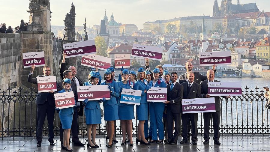 Eurowings přidá v létě dalších 9 linek z Prahy